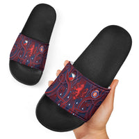 Czech Republic Football Slide Sandals Art Nouveau Patterns With National Lion