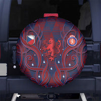 Czech Republic Football Spare Tire Cover Art Nouveau Patterns With National Lion