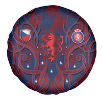 Czech Republic Football Spare Tire Cover Art Nouveau Patterns With National Lion