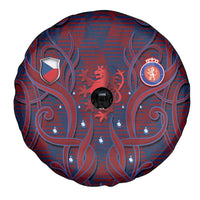 Czech Republic Football Spare Tire Cover Art Nouveau Patterns With National Lion