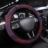 Czech Republic Football Steering Wheel Cover Art Nouveau Patterns With National Lion