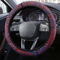 Czech Republic Football Steering Wheel Cover Art Nouveau Patterns With National Lion