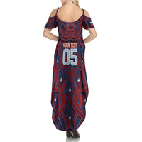 Custom Czech Republic Football Summer Maxi Dress Art Nouveau Patterns With National Lion