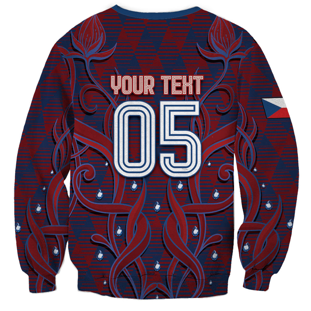 Custom Czech Republic Football Sweatshirt Art Nouveau Patterns With National Lion