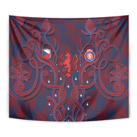 Czech Republic Football Tapestry Art Nouveau Patterns With National Lion
