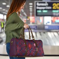Czech Republic Football Travel Bag Art Nouveau Patterns With National Lion