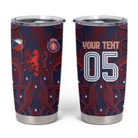 Custom Czech Republic Football Tumbler Cup Art Nouveau Patterns With National Lion