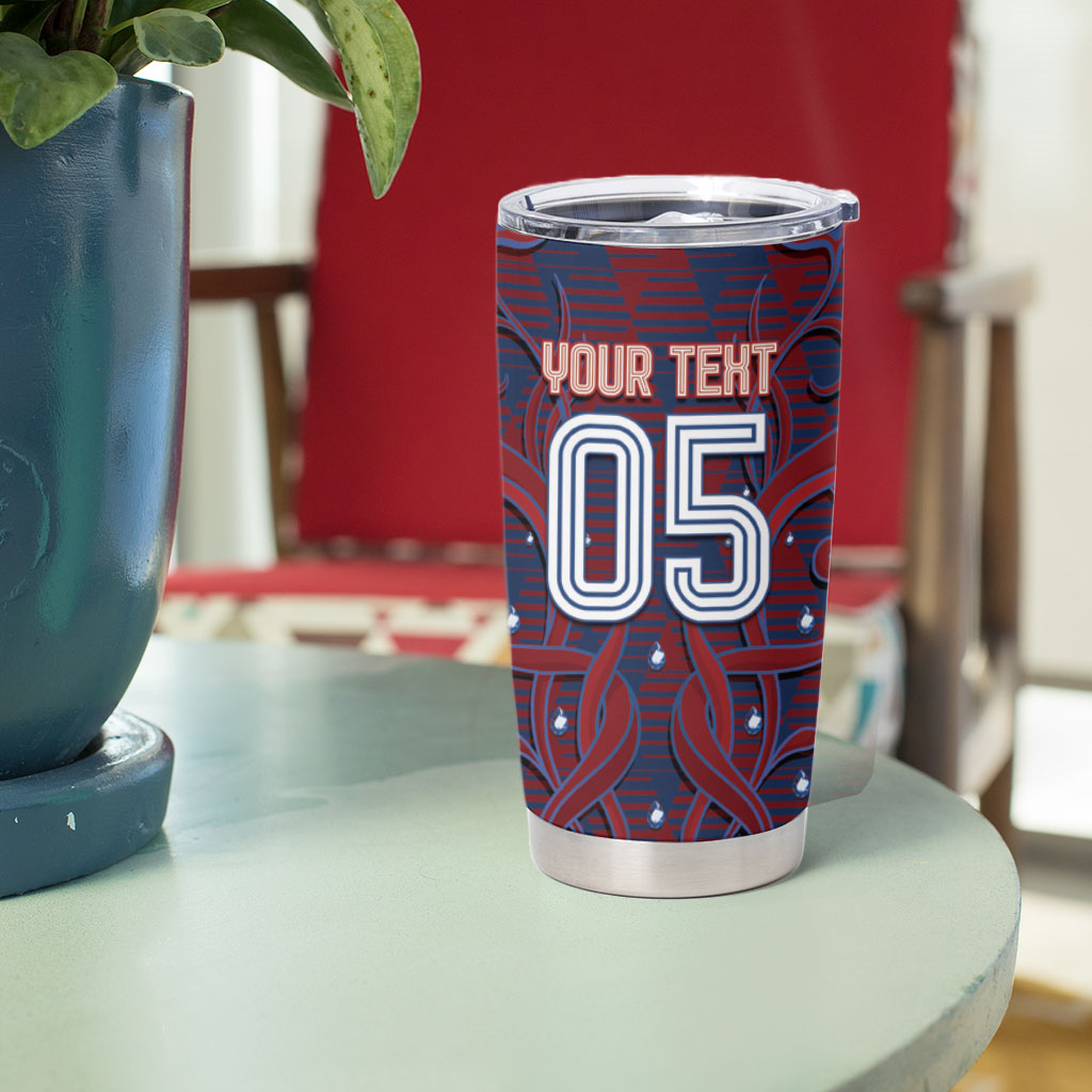 Custom Czech Republic Football Tumbler Cup Art Nouveau Patterns With National Lion