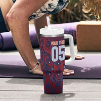 Custom Czech Republic Football Tumbler With Handle Art Nouveau Patterns With National Lion