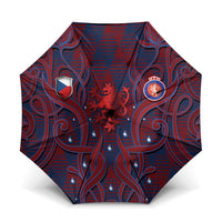 Czech Republic Football Umbrella Art Nouveau Patterns With National Lion