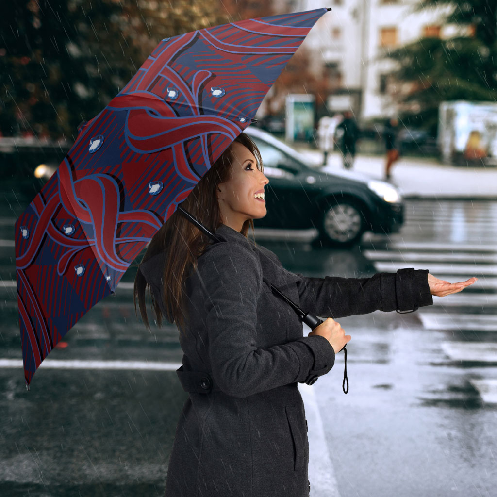 Czech Republic Football Umbrella Art Nouveau Patterns With National Lion