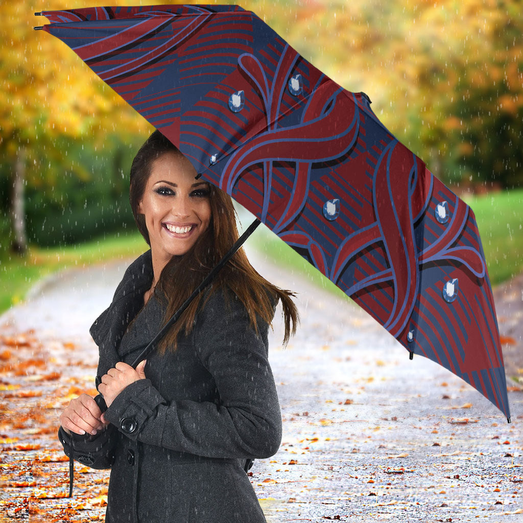 Czech Republic Football Umbrella Art Nouveau Patterns With National Lion