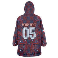 Custom Czech Republic Football Wearable Blanket Hoodie Art Nouveau Patterns With National Lion