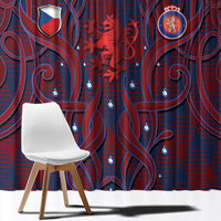 Czech Republic Football Window Curtain Art Nouveau Patterns With National Lion