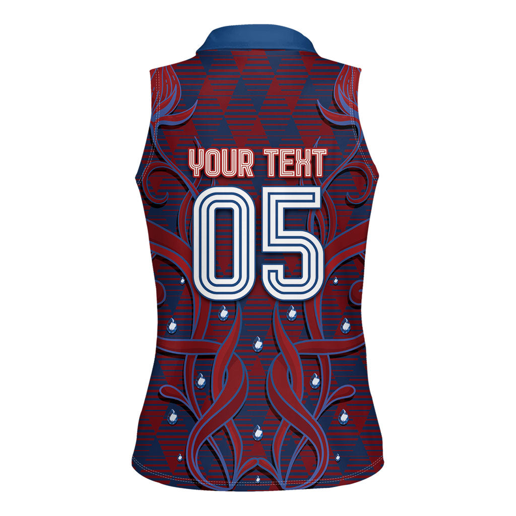 Custom Czech Republic Football Women Sleeveless Polo Shirt Art Nouveau Patterns With National Lion