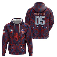 Custom Czech Republic Football Zip Hoodie Art Nouveau Patterns With National Lion