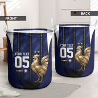 Custom France Football Laundry Basket Gallic Rooster Luxury Sport Style