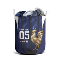 Custom France Football Laundry Basket Gallic Rooster Luxury Sport Style