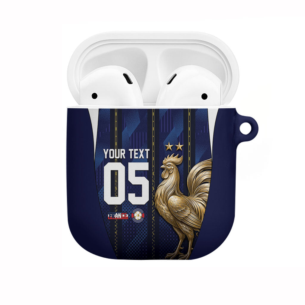 Custom France Football AirPods Case Gallic Rooster Luxury Sport Style