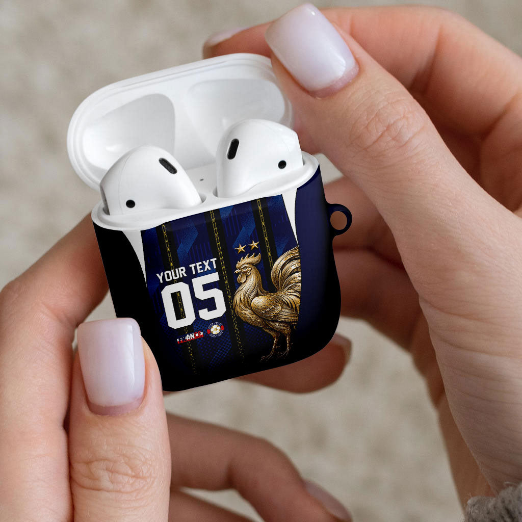 Custom France Football AirPods Case Gallic Rooster Luxury Sport Style