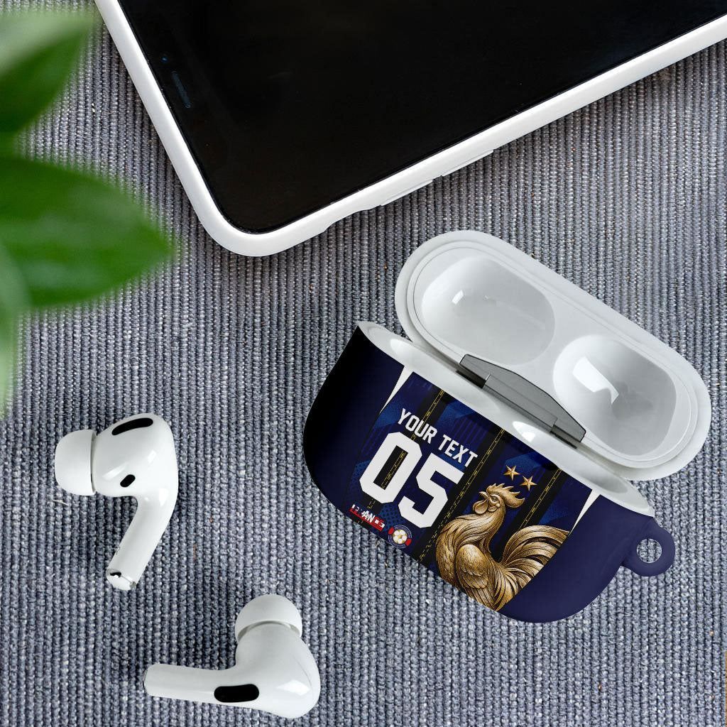 Custom France Football AirPods Case Gallic Rooster Luxury Sport Style