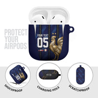 Custom France Football AirPods Case Gallic Rooster Luxury Sport Style