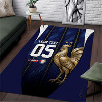 Custom France Football Area Rug Gallic Rooster Luxury Sport Style