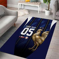 Custom France Football Area Rug Gallic Rooster Luxury Sport Style