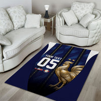Custom France Football Area Rug Gallic Rooster Luxury Sport Style