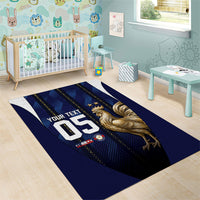 Custom France Football Area Rug Gallic Rooster Luxury Sport Style