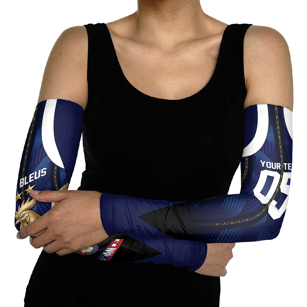 Custom France Football Arm Sleeves Gallic Rooster Luxury Sport Style