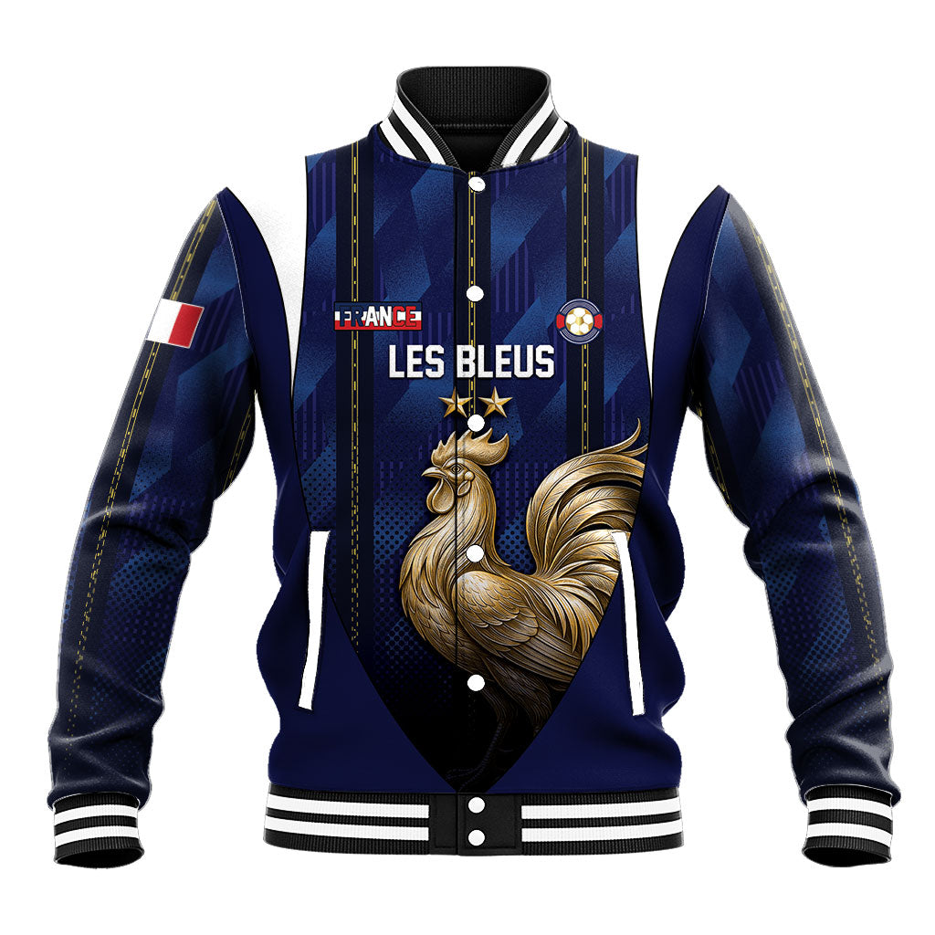 Custom France Football Baseball Jacket Gallic Rooster Luxury Sport Style
