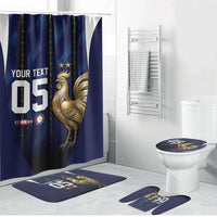 Custom France Football Bathroom Set Gallic Rooster Luxury Sport Style
