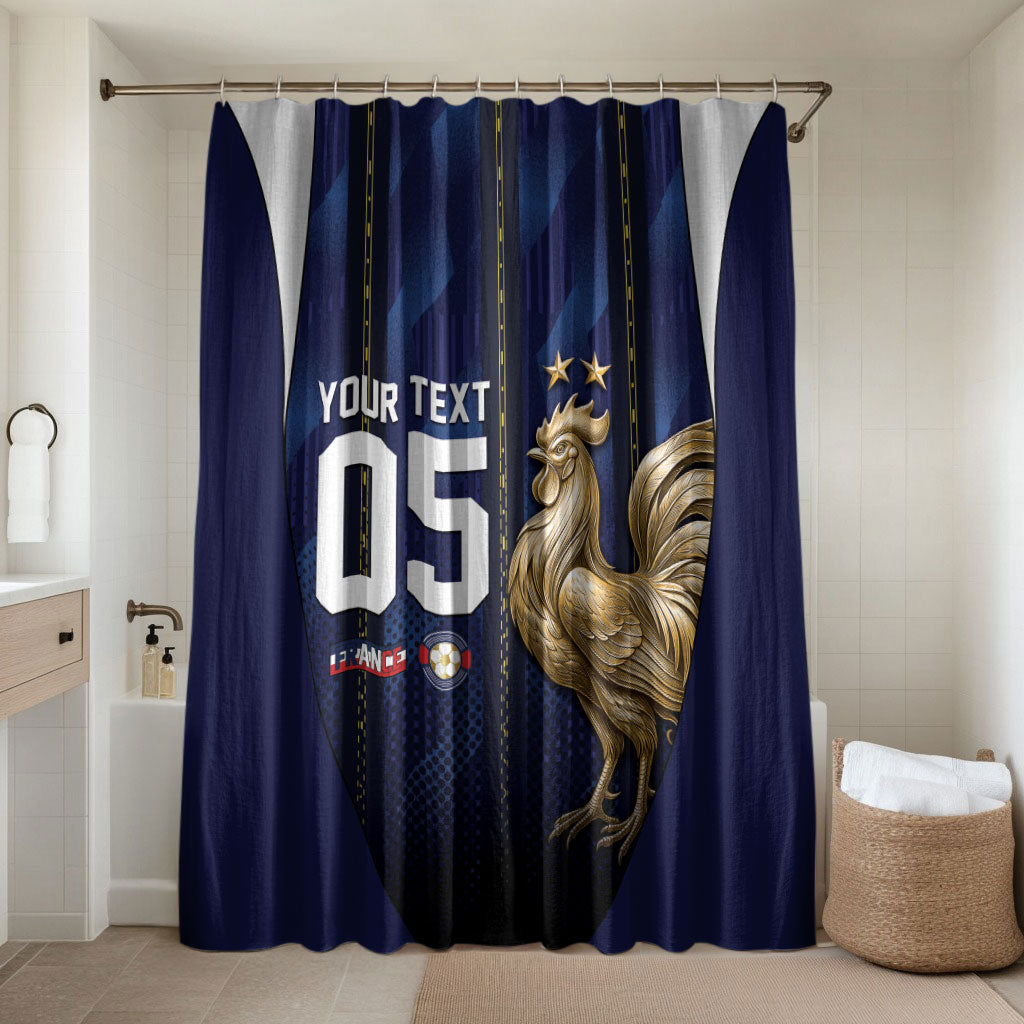 Custom France Football Bathroom Set Gallic Rooster Luxury Sport Style