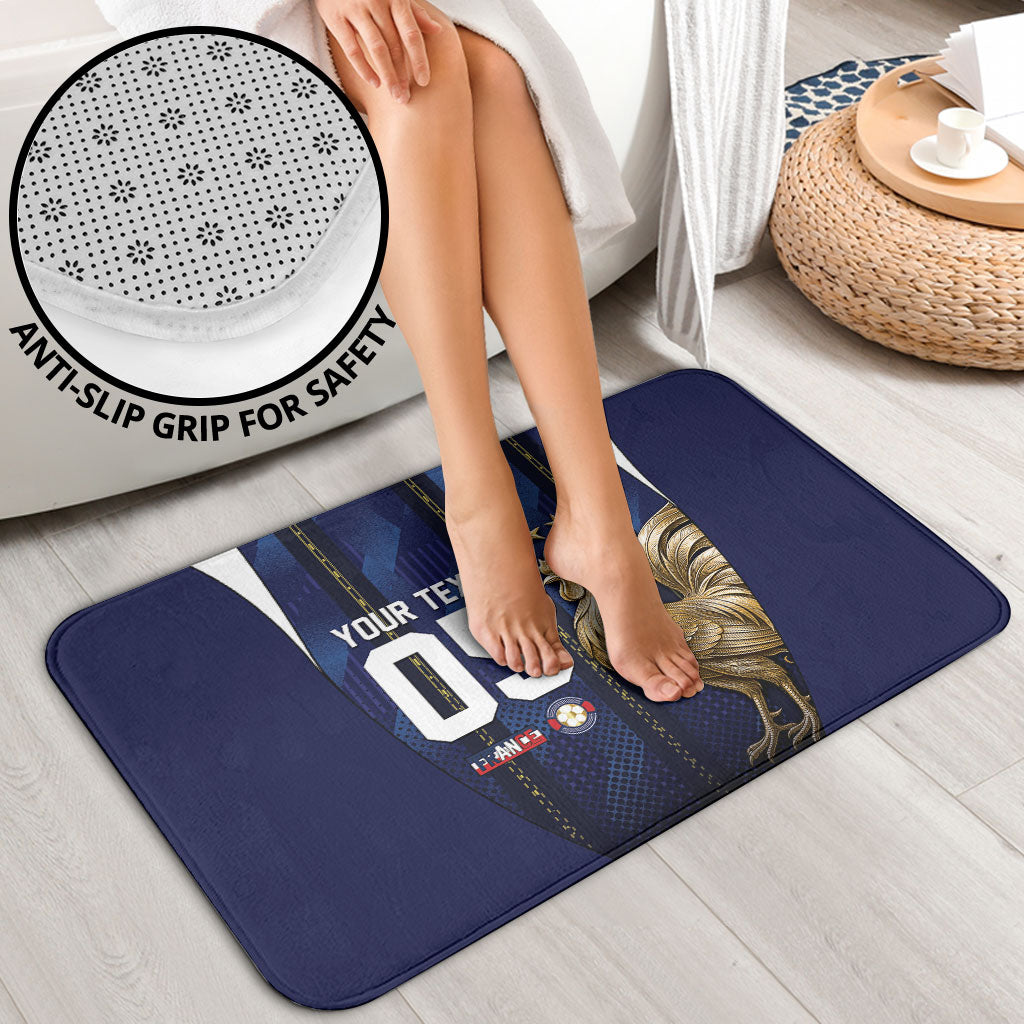 Custom France Football Bathroom Set Gallic Rooster Luxury Sport Style