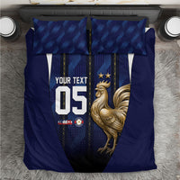 Custom France Football Bedding Set Gallic Rooster Luxury Sport Style