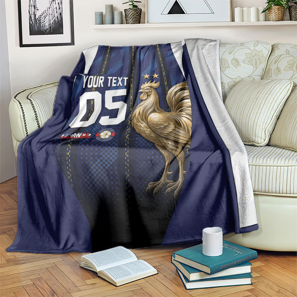 Custom France Football Blanket Gallic Rooster Luxury Sport Style