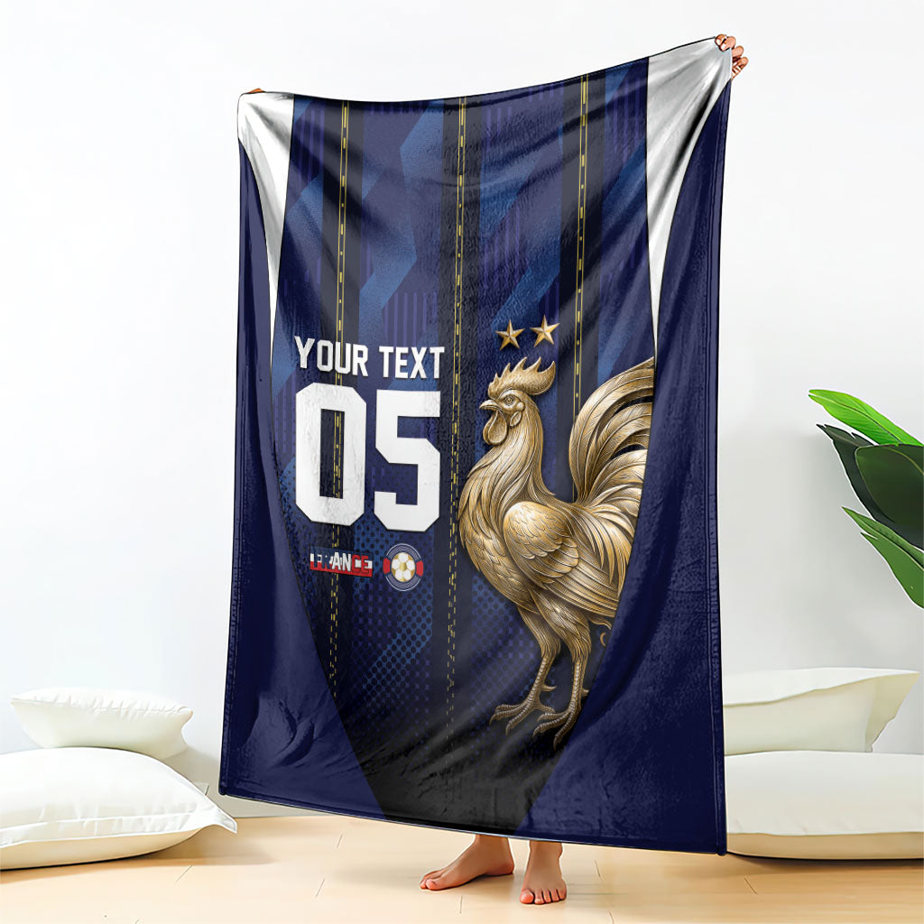 Custom France Football Blanket Gallic Rooster Luxury Sport Style