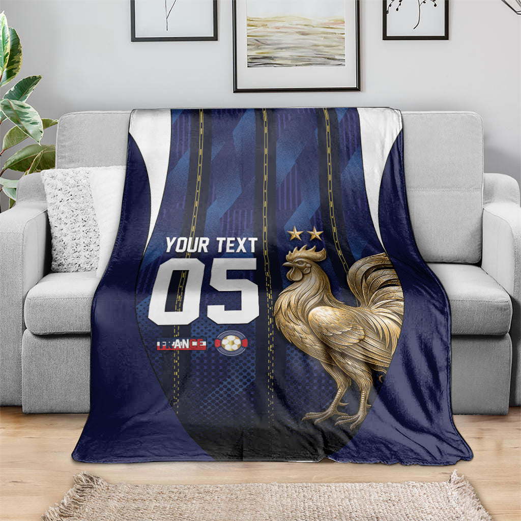 Custom France Football Blanket Gallic Rooster Luxury Sport Style