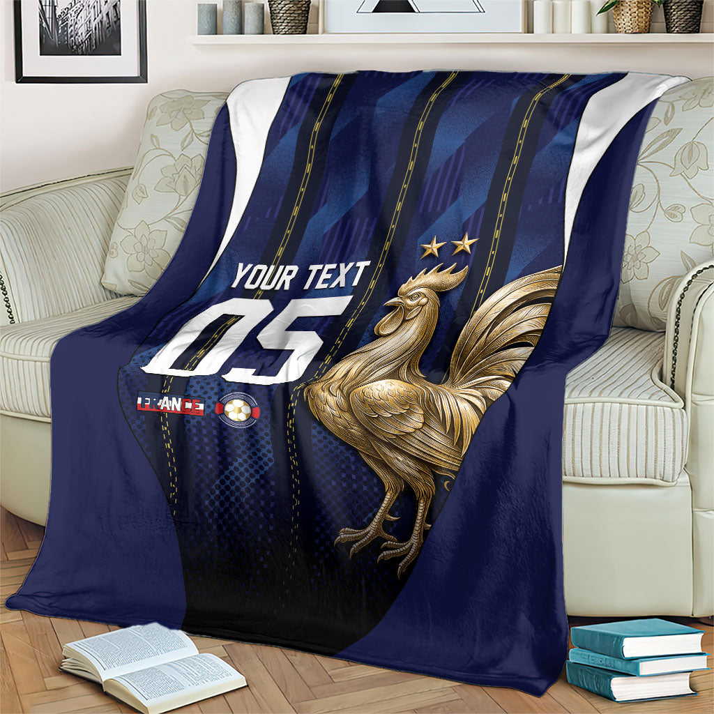 Custom France Football Blanket Gallic Rooster Luxury Sport Style