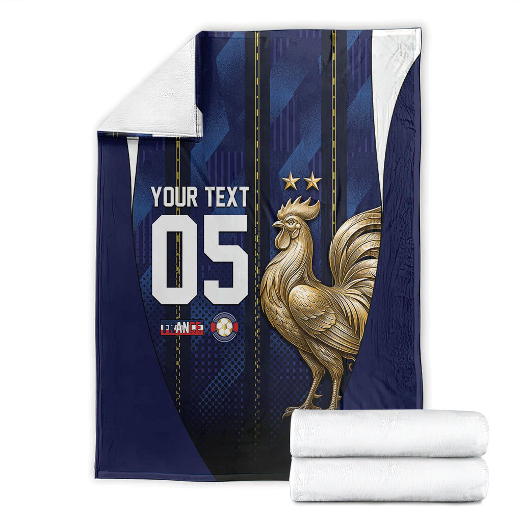 Custom France Football Blanket Gallic Rooster Luxury Sport Style