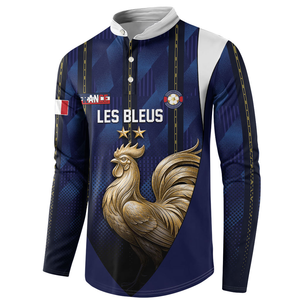 Custom France Football Button Sweatshirt Gallic Rooster Luxury Sport Style