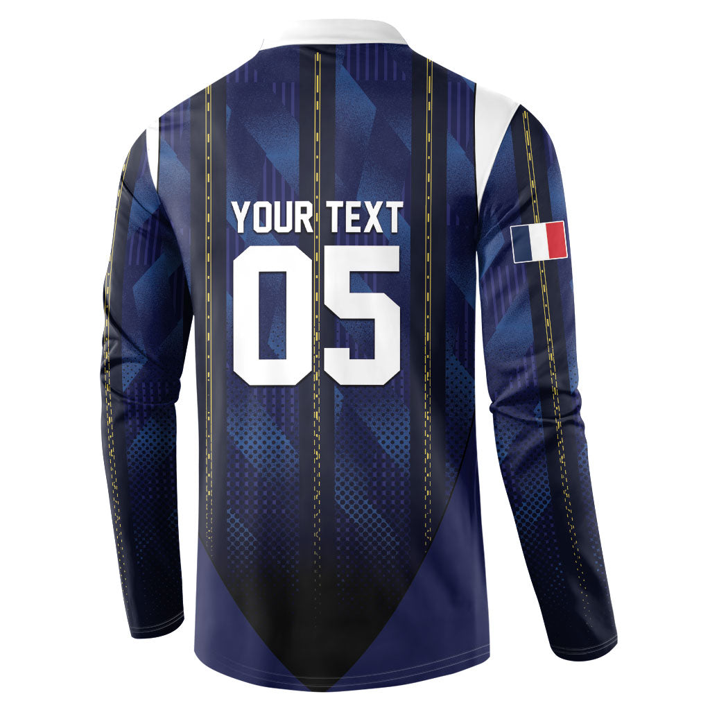 Custom France Football Button Sweatshirt Gallic Rooster Luxury Sport Style