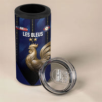 Custom France Football 4 in 1 Can Cooler Tumbler Gallic Rooster Luxury Sport Style