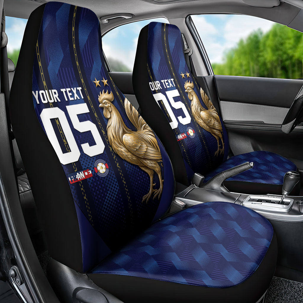 Custom France Football Car Seat Cover Gallic Rooster Luxury Sport Style