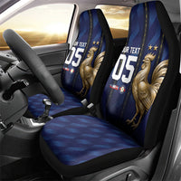Custom France Football Car Seat Cover Gallic Rooster Luxury Sport Style
