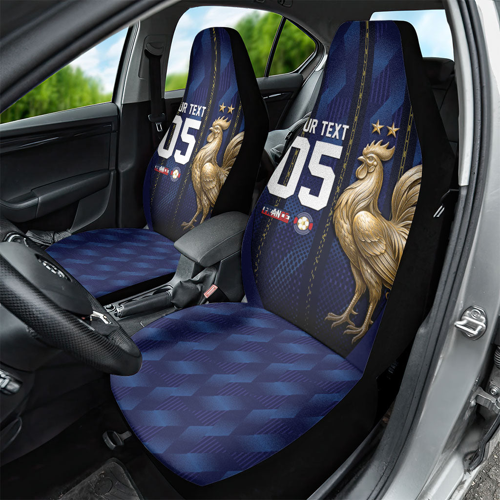 Custom France Football Car Seat Cover Gallic Rooster Luxury Sport Style