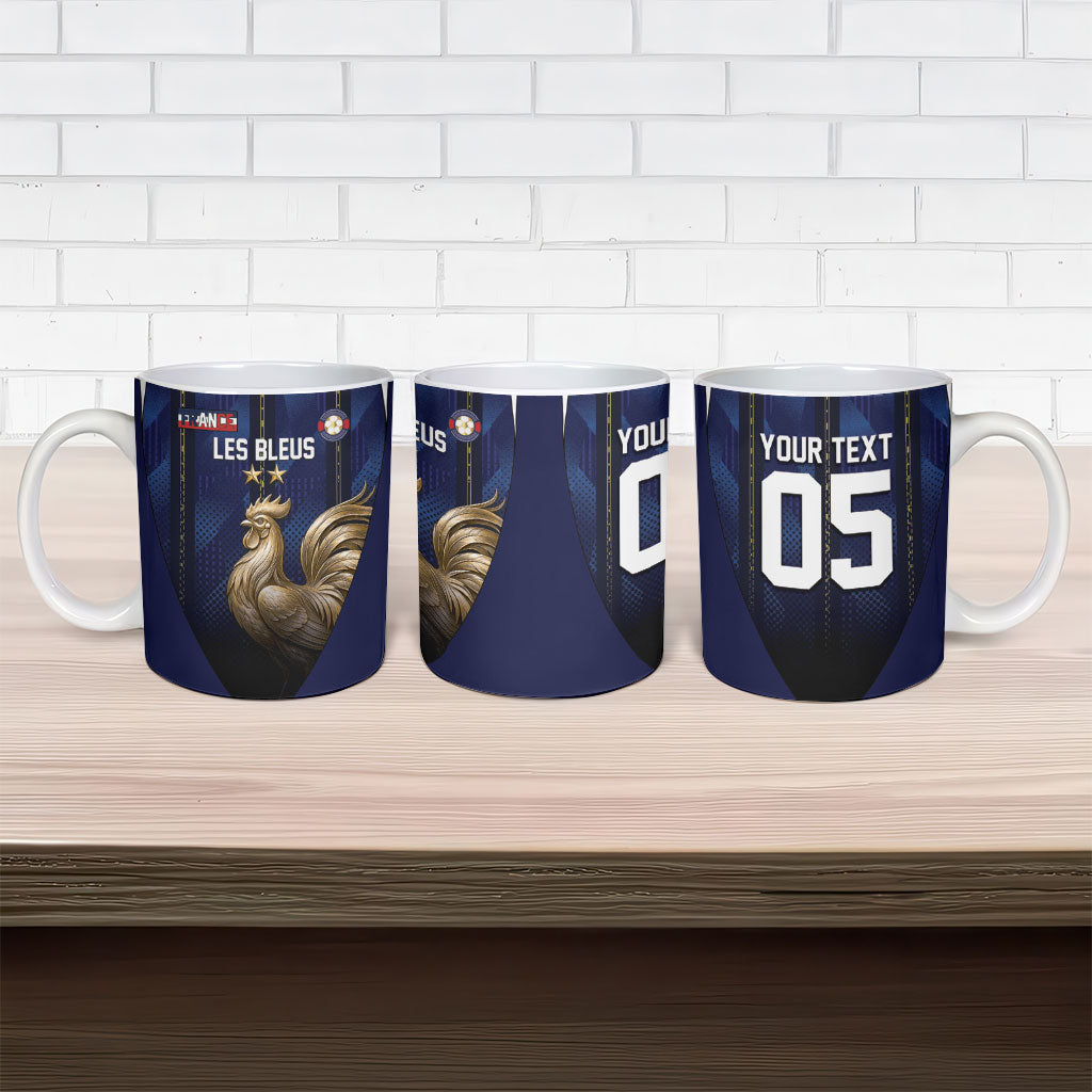 Custom France Football Ceramic Mug Gallic Rooster Luxury Sport Style