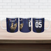 Custom France Football Ceramic Mug Gallic Rooster Luxury Sport Style