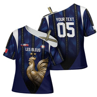 Custom France Football Cross Shoulder Shirt Gallic Rooster Luxury Sport Style